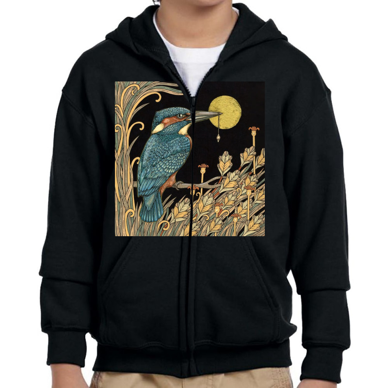 King Fisher Bird Youth Zipper Hoodie by Dorothy A | Artistshot