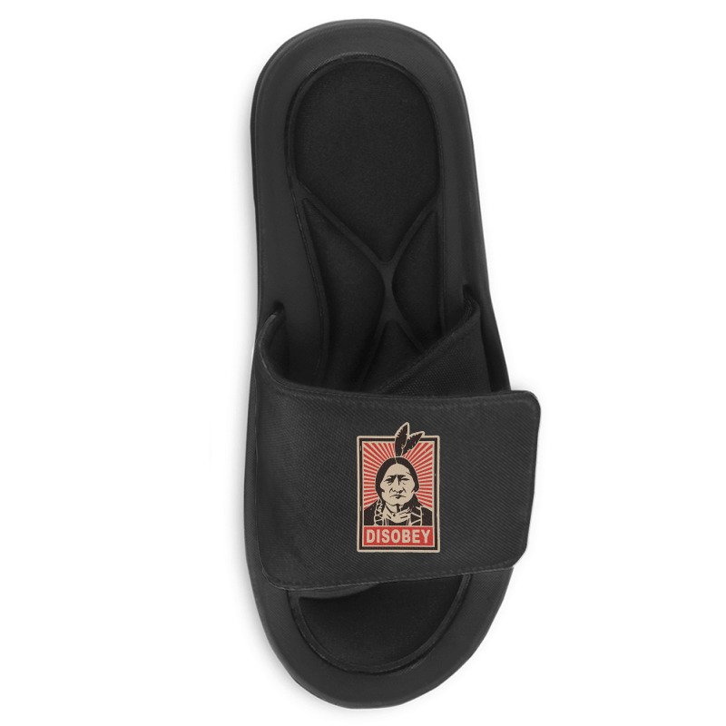 Disobeyy Native American Face Portraitt Anti Colonisation Mexico Usa P Slide Sandal | Artistshot