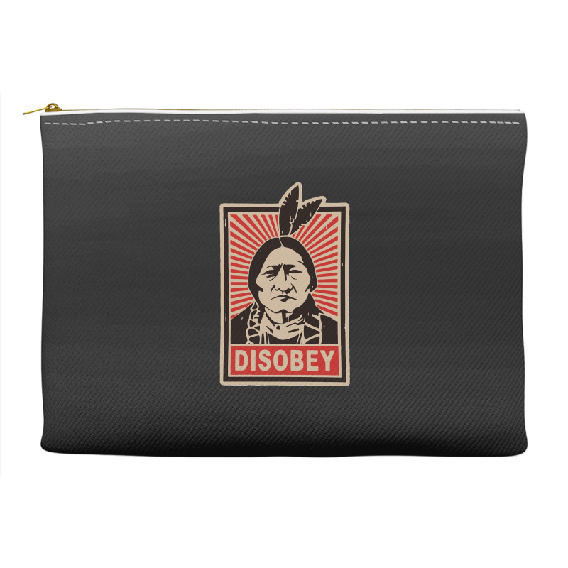 Disobeyy Native American Face Portraitt Anti Colonisation Mexico Usa P Accessory Pouches | Artistshot