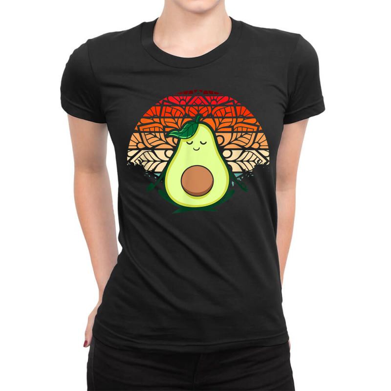 Avocado Yoga Pose Meditation Vegan Gift Meditation T Shirt Ladies Fitted T-Shirt by uekirstockpg | Artistshot