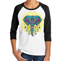 Elephant Mandala Oriental Indian African Hinduism Yoga Gift T Shirt Youth 3/4 Sleeve | Artistshot