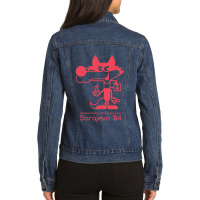 Winter Olympics Sarajevo Ladies Denim Jacket | Artistshot