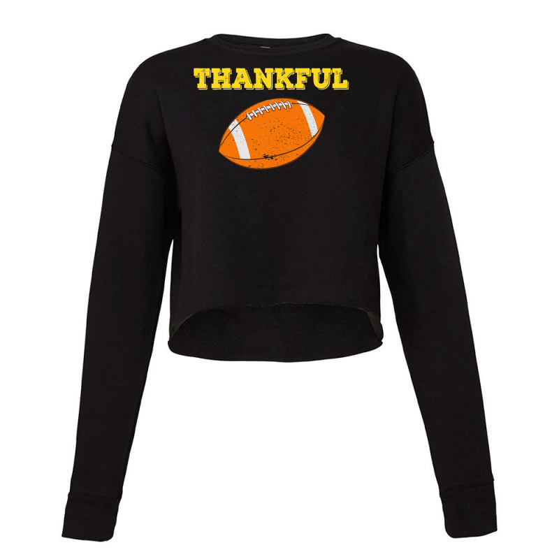 Football Mens Grateful Thankful Blessed Football Thanksgiving Leg 145 Cropped Sweater by peafowl | Artistshot