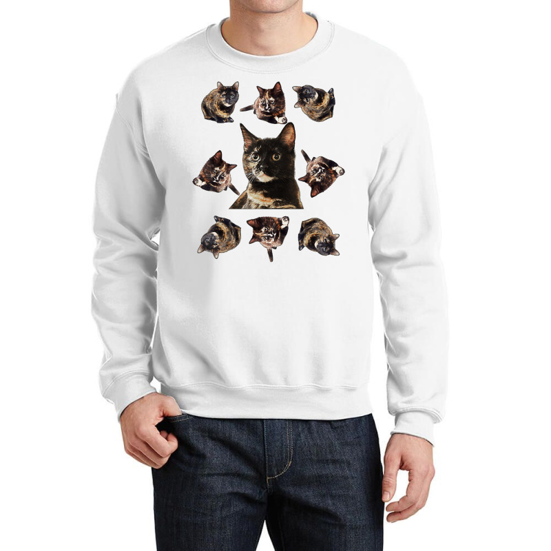 Tortie Cat Tortoiseshell Overload Multi Cat T Shirt Crewneck Sweatshirt by derosaatlamos | Artistshot