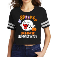 Boo Halloween Costume Spooky Database Administrator T Shirt Scorecard Crop Tee | Artistshot