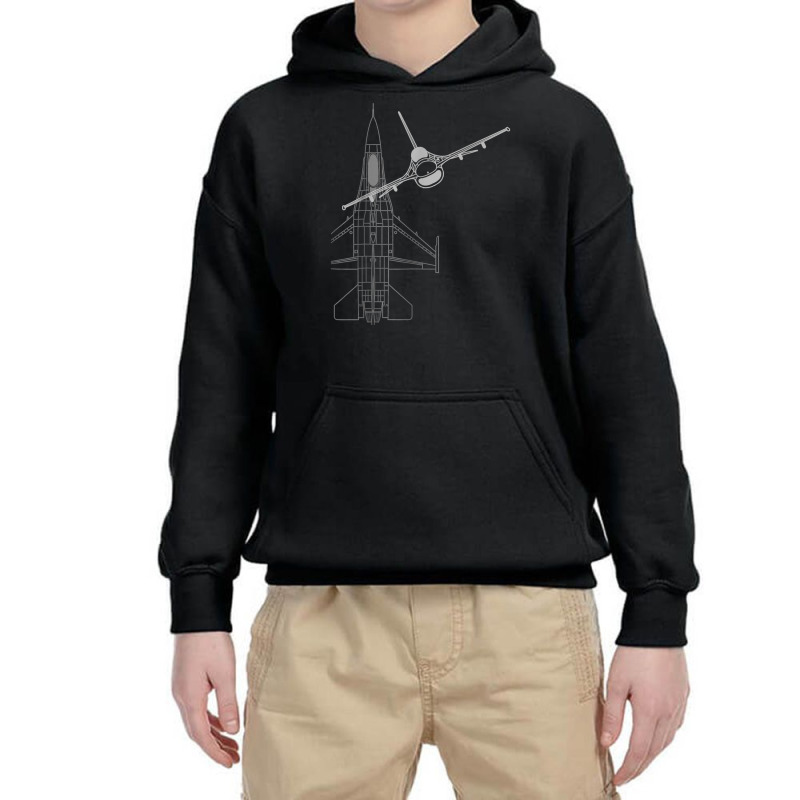 F 16 Fighting Falcon Viper Jet Line Art T Shirt Youth Hoodie by zagelmaglime | Artistshot