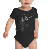 F 16 Fighting Falcon Viper Jet Line Art T Shirt Baby Bodysuit | Artistshot