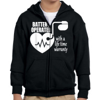 Living With Pacemaker T Shirt Battery Operayted Shirt Youth Zipper Hoodie | Artistshot