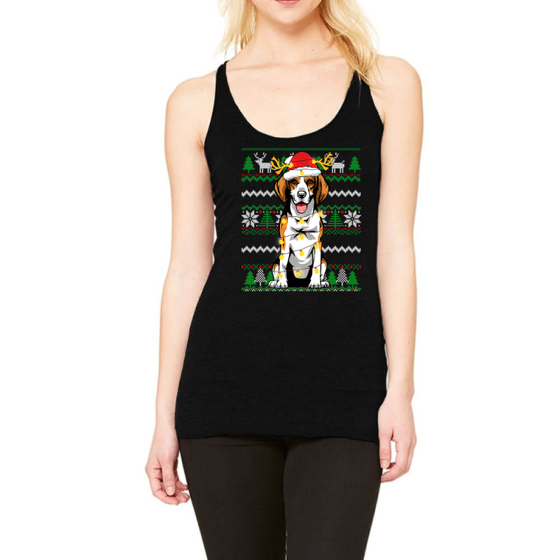 Beagle Christmas Lights Xmas Matching Family Dog Lover 129 Dog Lover Racerback Tank by pester | Artistshot