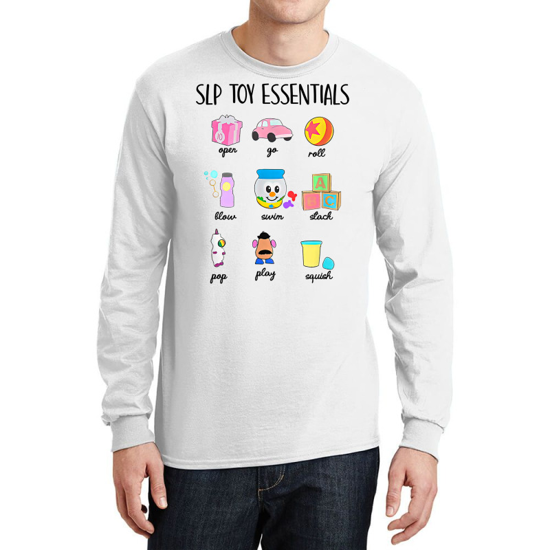 Slip Toy Essentials Slp Speech Pathologist Speech Therapy T Shirt Long Sleeve Shirts | Artistshot