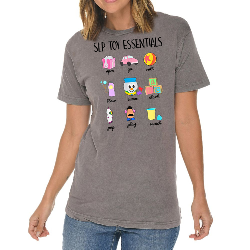 Slip Toy Essentials Slp Speech Pathologist Speech Therapy T Shirt Vintage T-shirt | Artistshot