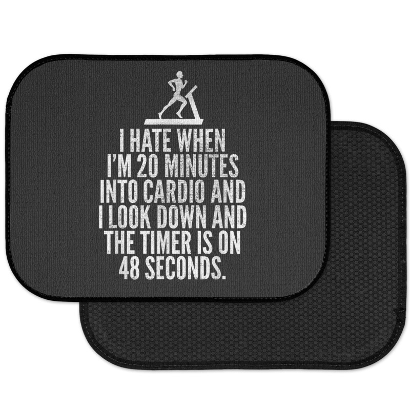 Hate When Cardio   Lifting Weights Funny Gym & Workout Shirt Rear Car Mat | Artistshot