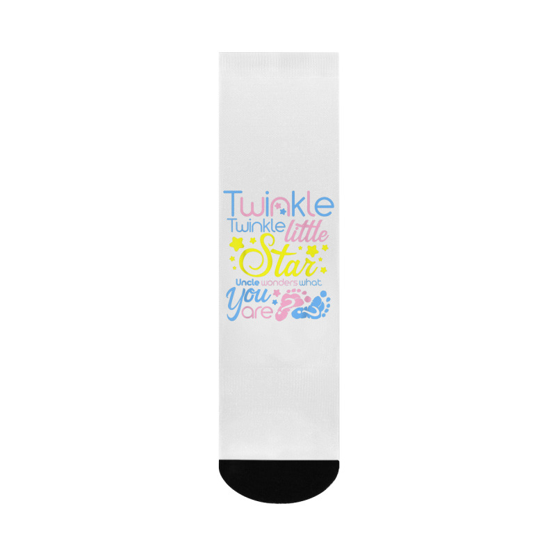 Twinkle.little.star Uncle Wonders What You Are Gender Reveal T Shirt Crew Socks | Artistshot