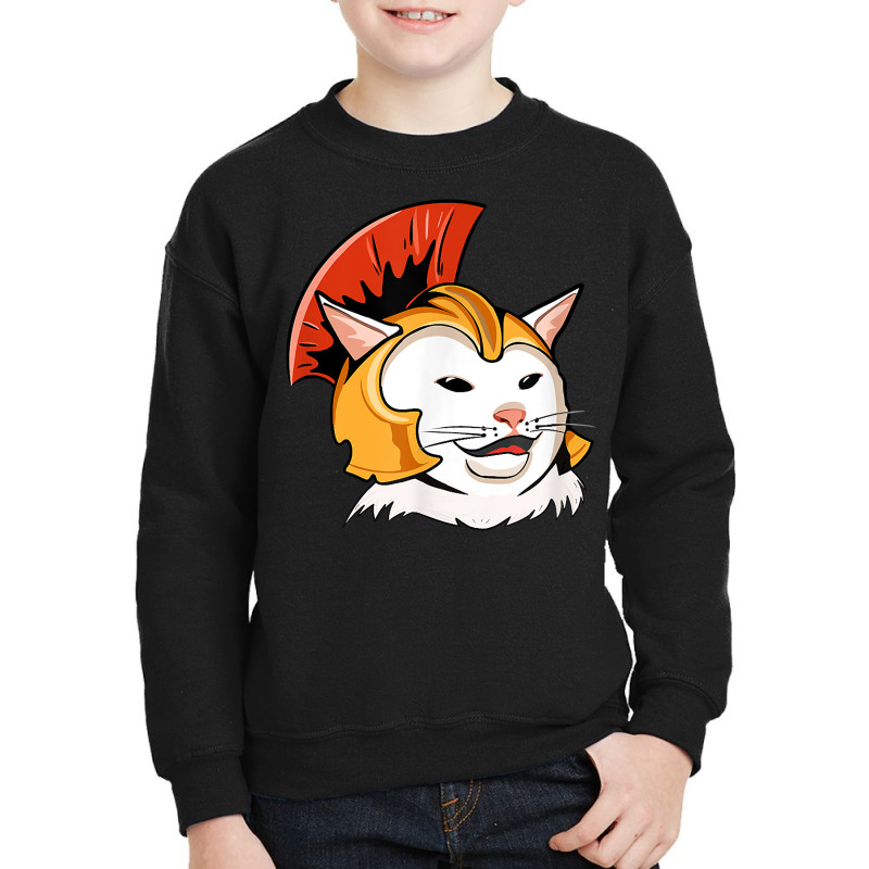 Cat In Roman Helmet T Shirt Youth Sweatshirt by plancefbtluceka | Artistshot