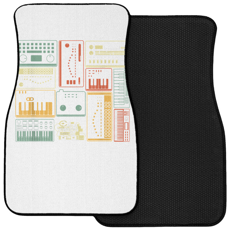 Analog Modular Synthesizer Music Producer Keyboard T Shirt Front Car Mat | Artistshot