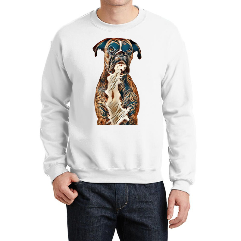 A Beautiful Boxer On White Background Crewneck Sweatshirt | Artistshot