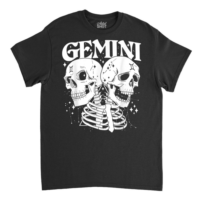 Gemini Faery Crystal Witch Shirt Skull Constellation Classic T-shirt by fallenafsericebe | Artistshot