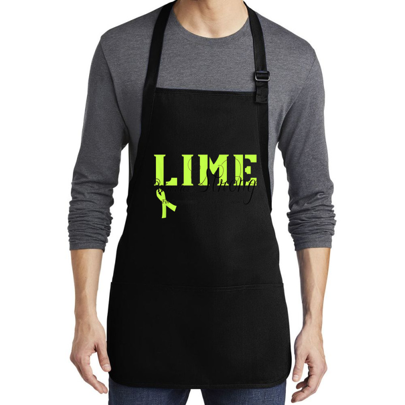 Lymphoma Cancer Lime Ribbon Strong Warrior Awareness Medium-length Apron | Artistshot