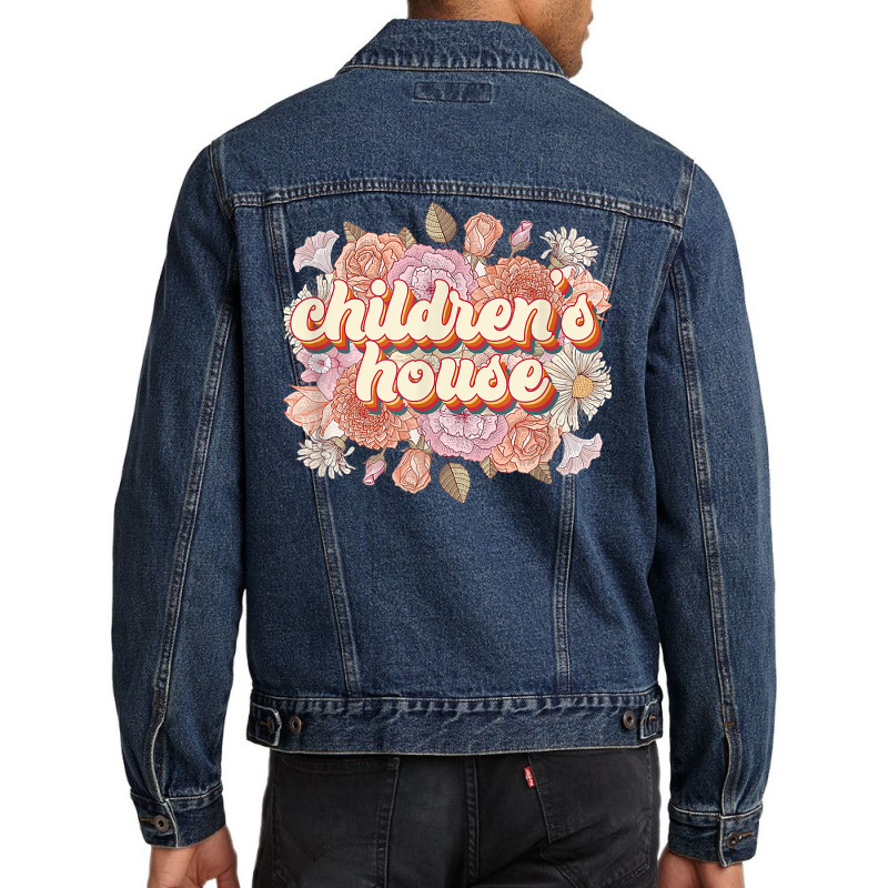 Children’s House Floral Montessori Teacher Montessori School T Shirt Men Denim Jacket | Artistshot