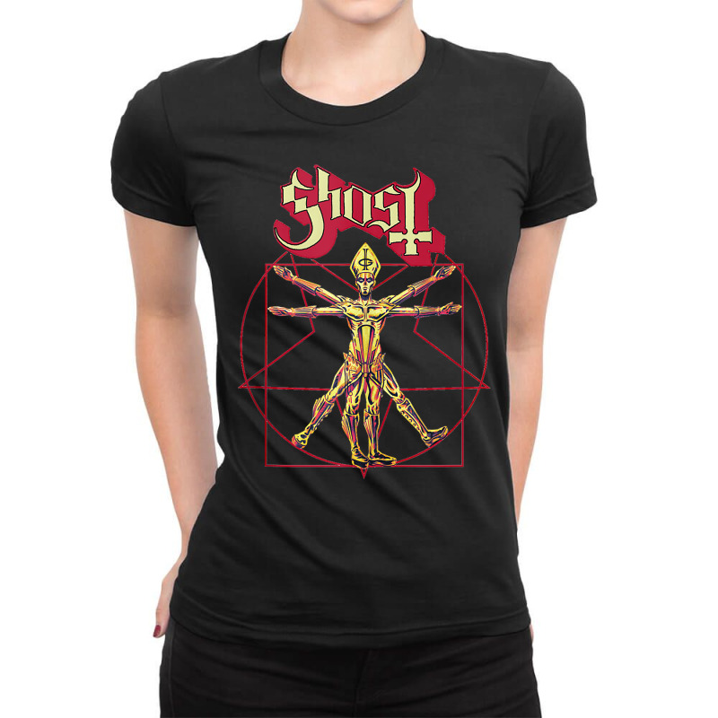 Ghost – Red Popestar Man Tank Top Ladies Fitted T-Shirt by fallenafsericebe | Artistshot