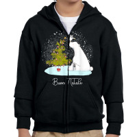 Buon Natale   Cute Polar Bear Penguin Christmas T Shirt Youth Zipper Hoodie | Artistshot