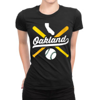 Womens Oakland Baseball Vintage California Pride Love City Green V Nec Ladies Fitted T-shirt | Artistshot