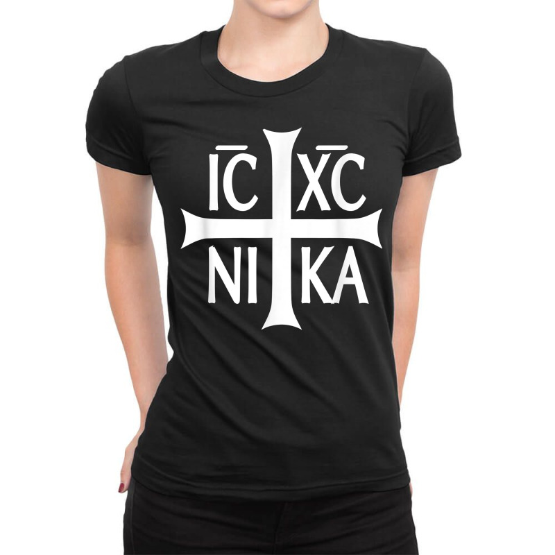 Ic Xc Nika Cross T Shirt Eastern Christian Greek Tee Shirt Ladies Fitted T-shirt | Artistshot