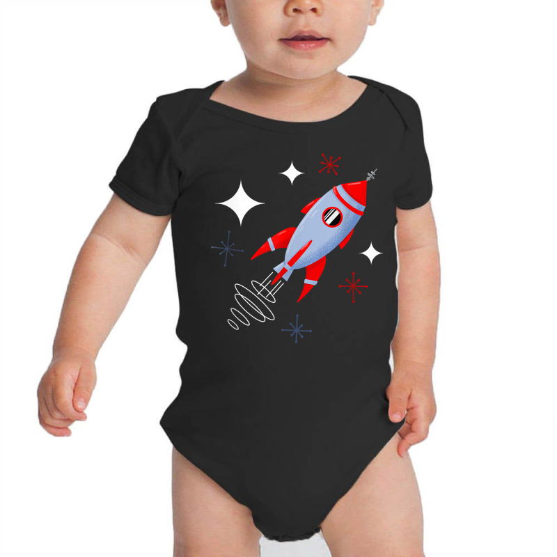 Atomic Rocket Retro Mid Century Modern Futuristic Spaceship T Shirt Baby Bodysuit by caulkyuladdenrxi | Artistshot