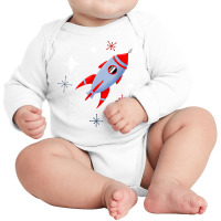 Atomic Rocket Retro Mid Century Modern Futuristic Spaceship T Shirt Long Sleeve Baby Bodysuit | Artistshot