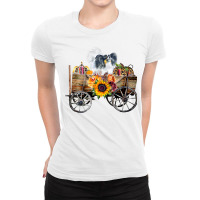 Womens Papillon Gifts Clothing   Papillon Dog In Country Wagon V Neck Ladies Fitted T-shirt | Artistshot