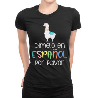 Womens En Espanol Por Favor Maestra Bilingual Spanish Teacher T Shirt Ladies Fitted T-shirt | Artistshot