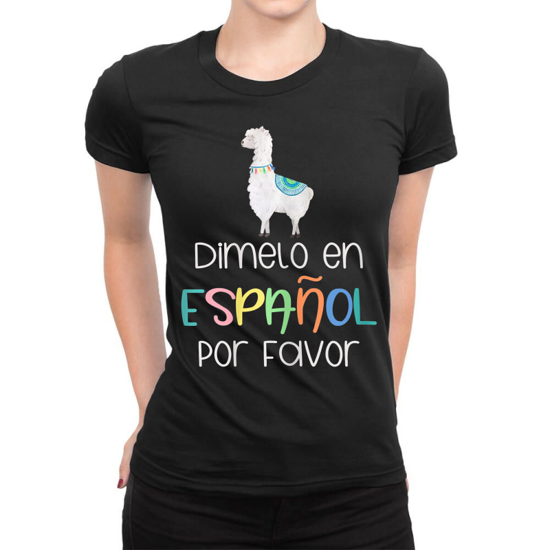 Womens En Espanol Por Favor Maestra Bilingual Spanish Teacher T Shirt Ladies Fitted T-Shirt by keylonnsrosol5d | Artistshot