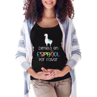 Womens En Espanol Por Favor Maestra Bilingual Spanish Teacher T Shirt Maternity Scoop Neck T-shirt | Artistshot