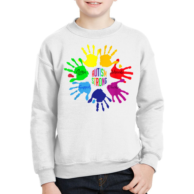 Autism Awareness Shirt Sign Language Hand Puzzle Support T Shirt Youth Sweatshirt by RoyalStore | Artistshot