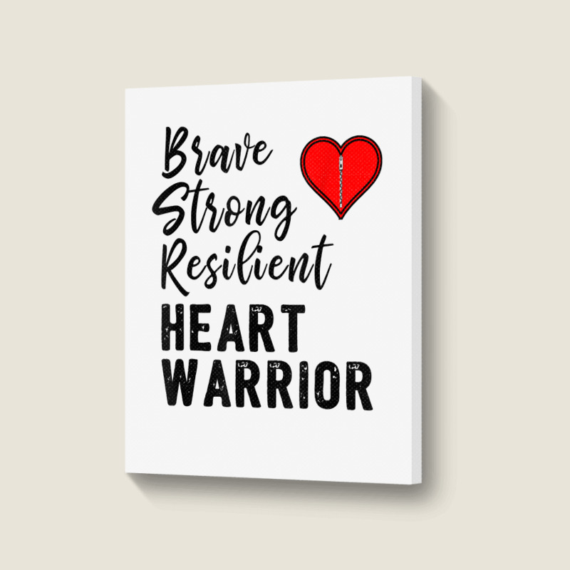 Heart Warrior Chd Awareness Brave Strong Resilient Shirt T Shirt Portrait Canvas Print | Artistshot