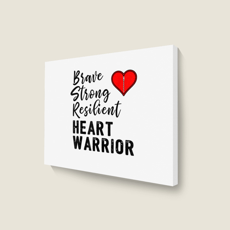 Heart Warrior Chd Awareness Brave Strong Resilient Shirt T Shirt Landscape Canvas Print | Artistshot