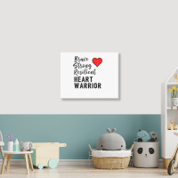 Heart Warrior Chd Awareness Brave Strong Resilient Shirt T Shirt Landscape Canvas Print | Artistshot