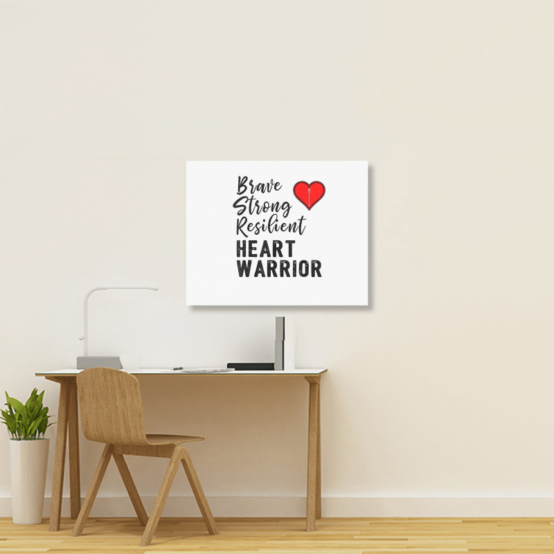 Heart Warrior Chd Awareness Brave Strong Resilient Shirt T Shirt Landscape Canvas Print | Artistshot