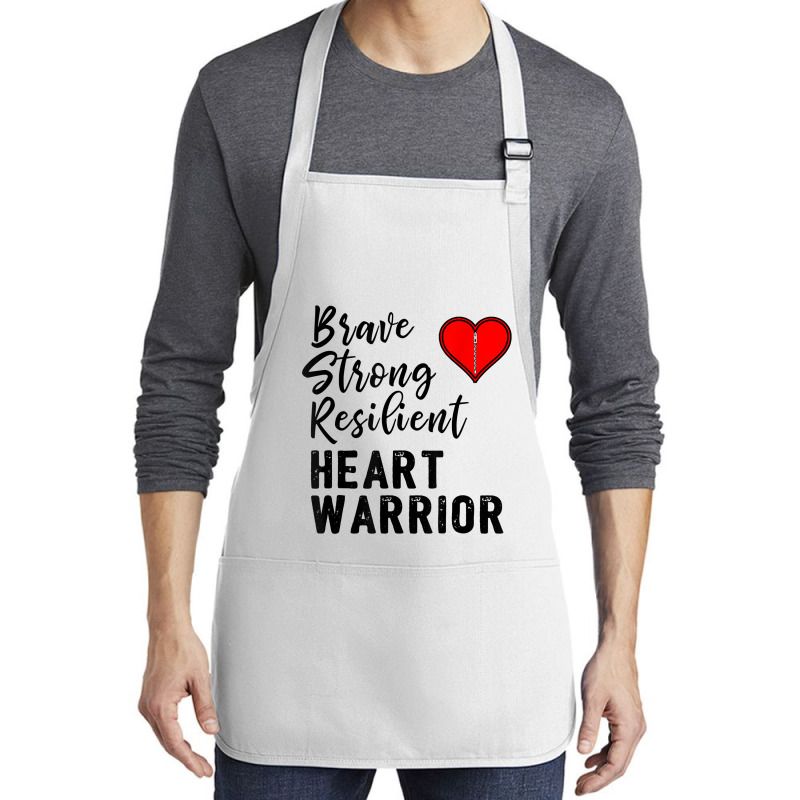 Heart Warrior Chd Awareness Brave Strong Resilient Shirt T Shirt Medium-length Apron | Artistshot