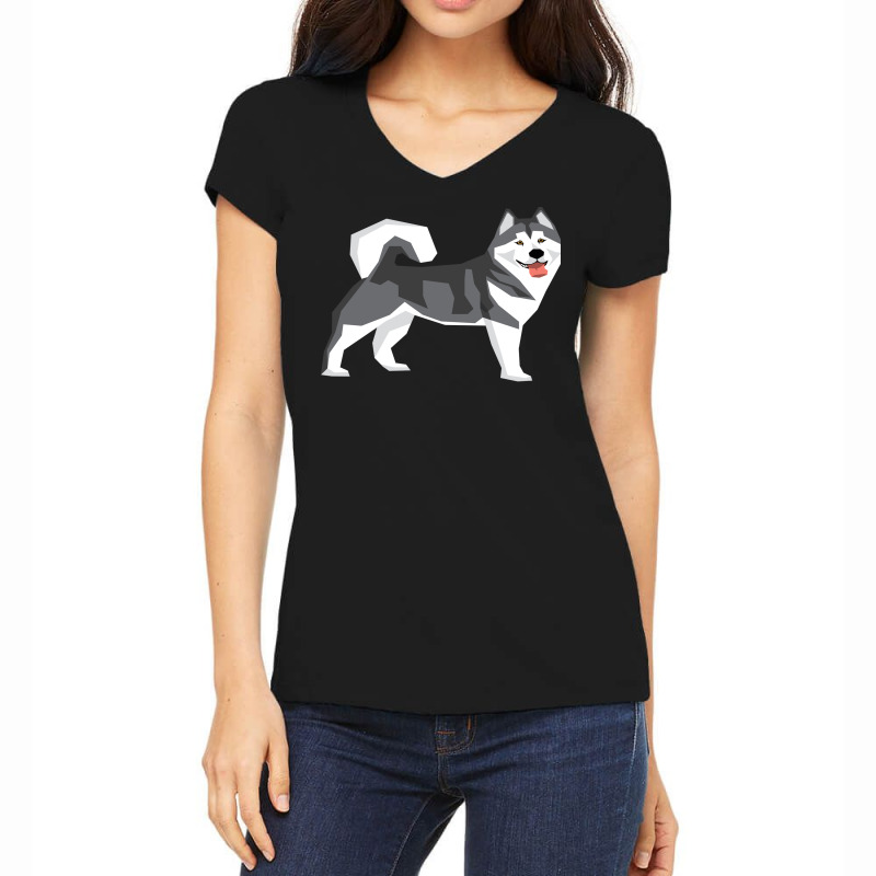 Malamute Wolf Alaskan Husky Siberian Husky Hoodie Women's V-Neck T-Shirt by klezgbnist | Artistshot