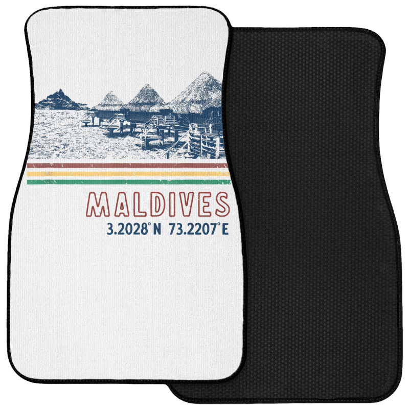 Maldives Bungalow Villas Retro T Shirt Front Car Mat | Artistshot