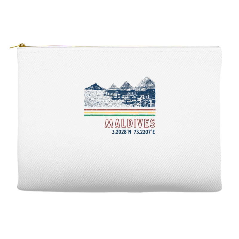 Maldives Bungalow Villas Retro T Shirt Accessory Pouches | Artistshot