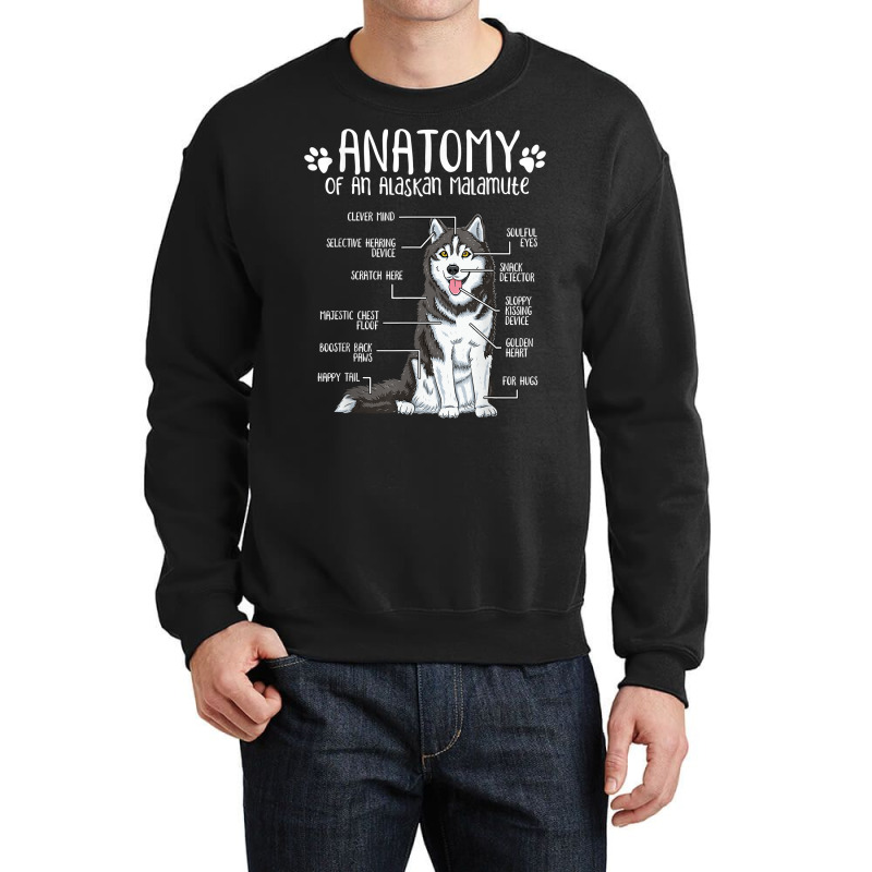 Funny Anatomy Alaskan Malamute Dog Lover T Shirt Crewneck Sweatshirt | Artistshot