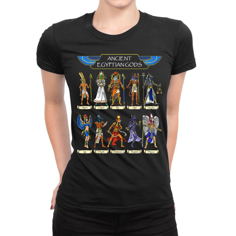 Egyptian Gods Ancient Mythology Pharaoh Anubis Thoth Horus T Shirt Ladies Fitted T-Shirt by beansidpeelleo | Artistshot