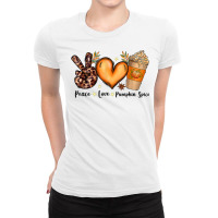 Peace Love Pumpkin Spice Funny Autumn Fall Season Women T Shirt Ladies Fitted T-shirt | Artistshot