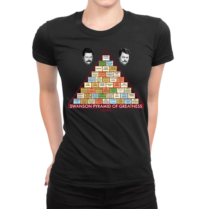 Parks & Recreation Swanson Pyramid Of Greatness T Shirt Ladies Fitted T-Shirt by klezgbnist | Artistshot