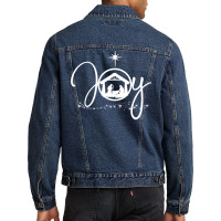 Christian Christmas Joy Jesus Nativity Scene Faith Gift Sweatshirt Men Denim Jacket | Artistshot