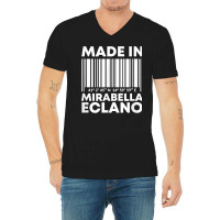 Made In Mirabella Eclano Barcode T Shirt V-neck Tee | Artistshot