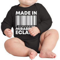 Made In Mirabella Eclano Barcode T Shirt Long Sleeve Baby Bodysuit | Artistshot