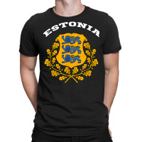 Estonia T Shirt Coat Of Arms Tee Flag Souvenir Tallinn T Shirt T-shirt | Artistshot